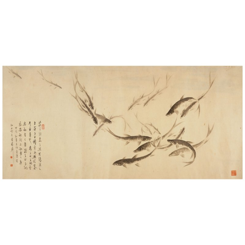 蔣彝（1903-1977）　知魚之樂　淺設色紙本　橫幅　一九六四年作 | CHIANG YEE (JIANG YI, 1903-1977) - 图1