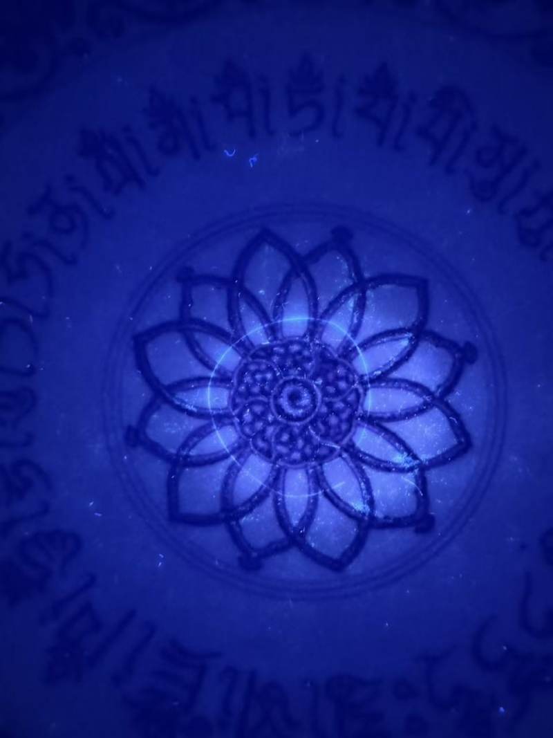 清乾隆 青花五佛、五佛母心咒种子字纹供碗 - 图14