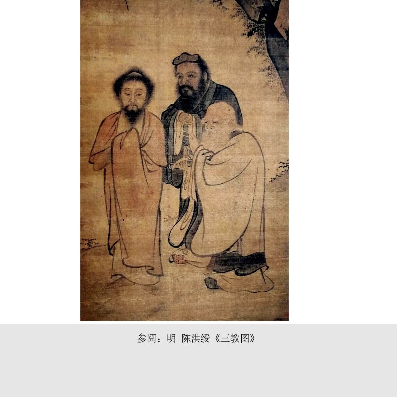 明崇祯 青花儒释道三教图罗汉炉 - 图4