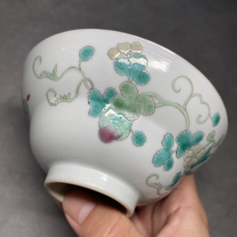 清光绪 粉彩癞瓜纹折腰小碗 - 图8