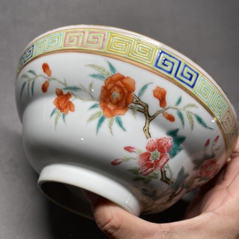 清光绪 粉彩花卉吉庆纹碗 - 图7
