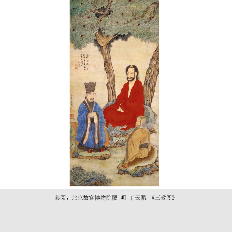 明崇祯 青花儒释道三教图罗汉炉 - 图5