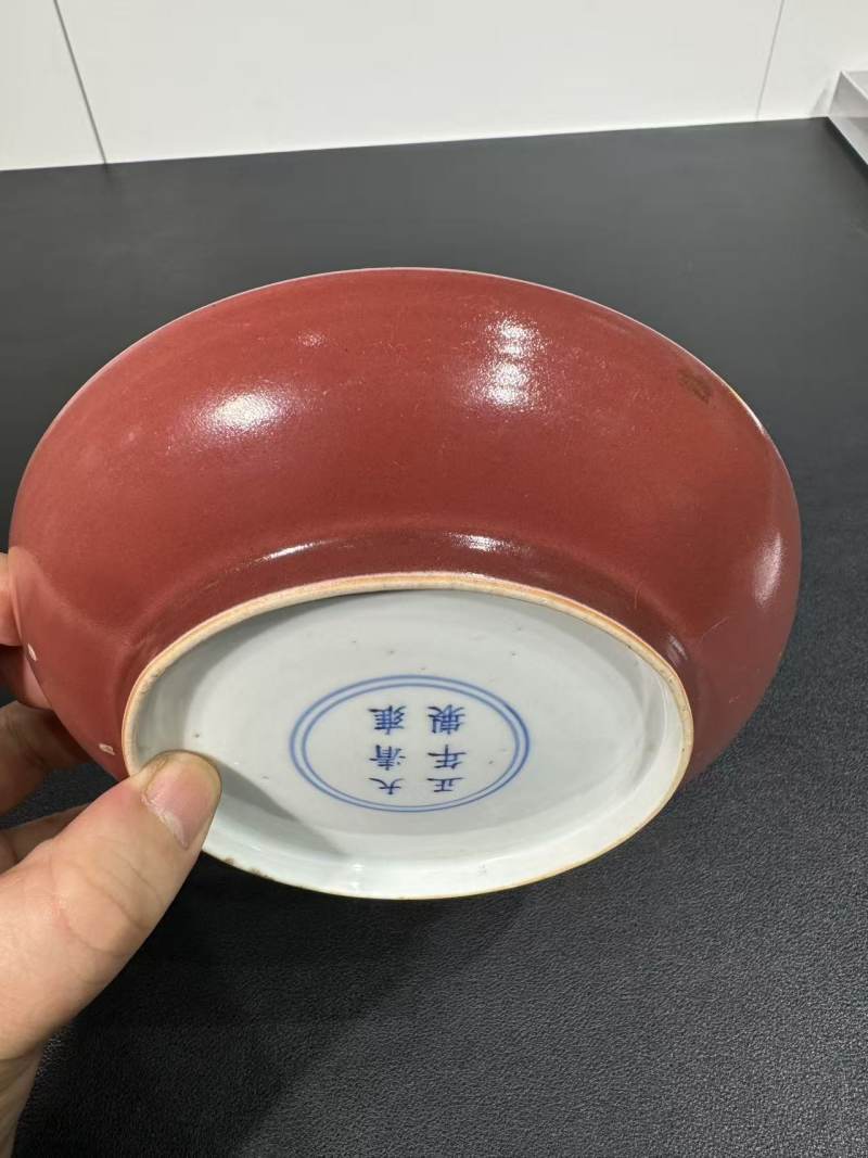 清雍正 霁红釉盘 - 图4