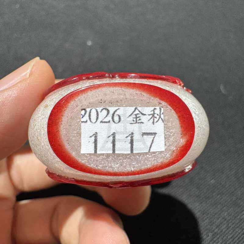 清 套红料螭龙纹烟壶 - 图8