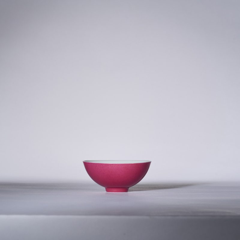 清雍正 胭脂红釉茶圆 - 图3