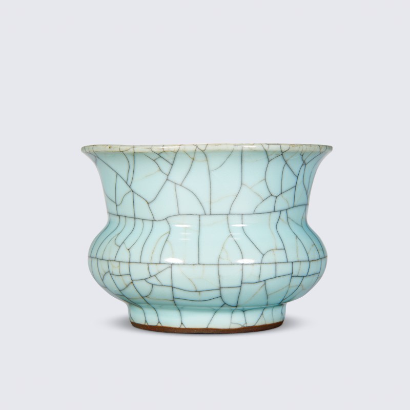 清雍正 仿哥釉花囊