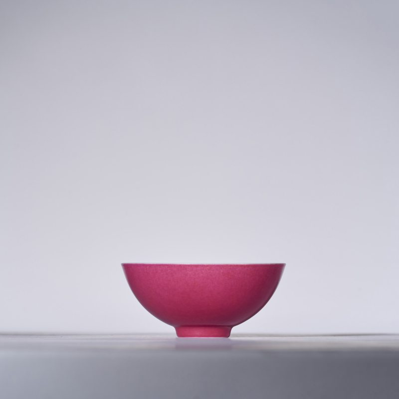 清雍正 胭脂红釉茶圆 - 图4
