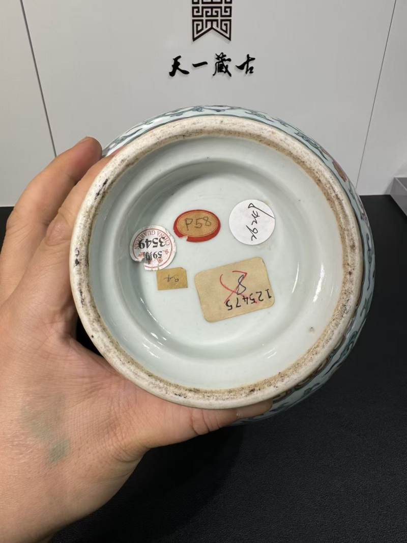 清乾隆 斗彩福庆有余夔凤纹贯耳瓶 - 图10