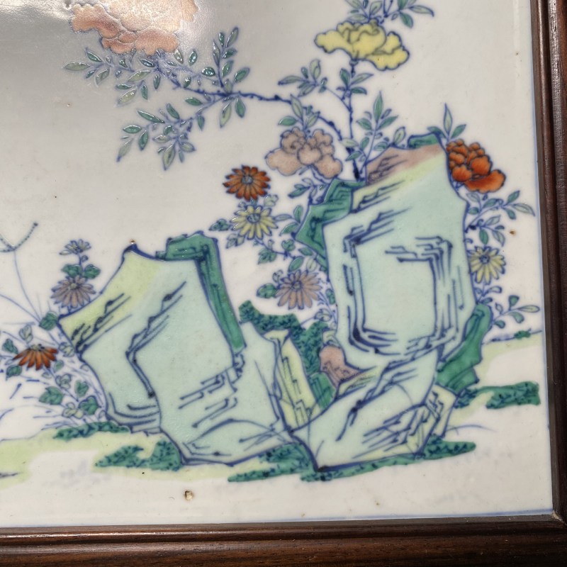 清乾隆 斗彩洞石花卉图插屏 - 图4