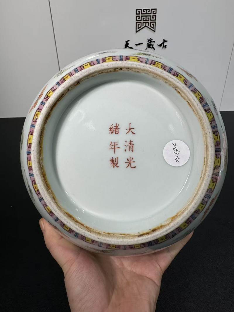 清光绪 粉彩百蝶纹赏瓶 - 图8