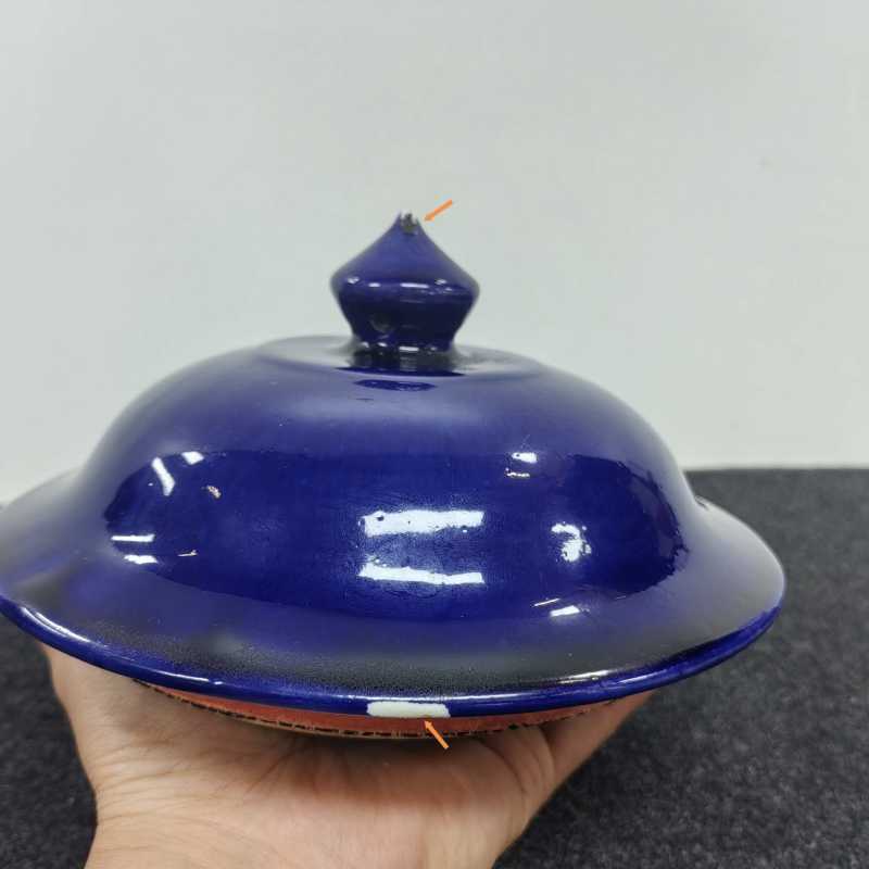 清康熙 茄皮紫釉牺耳尊 - 图13
