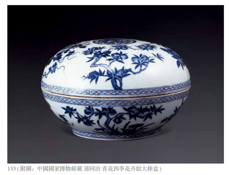 清光绪 青花四季花卉纹大捧盒 - 图2