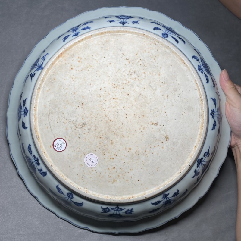 明永乐 青花缠枝四季花卉纹菱口折沿大盘 - 图13