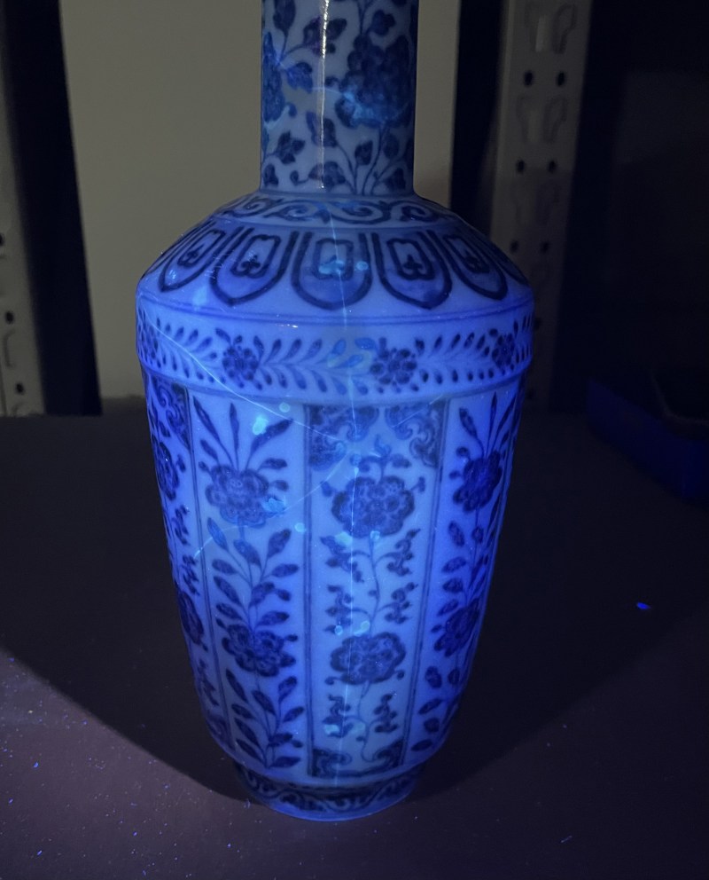 清乾隆 青花折枝花卉纹纸槌瓶 - 图12