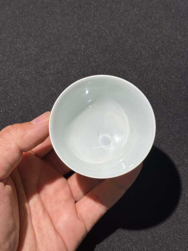 清雍正 柠檬黄釉酒圆 - 图12