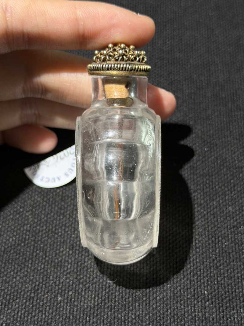 清 水晶钱币纹烟壶 - 图6