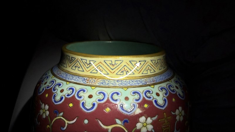 清道光 胭脂紫地粉彩吉庆连连纹盖罐 - 图19