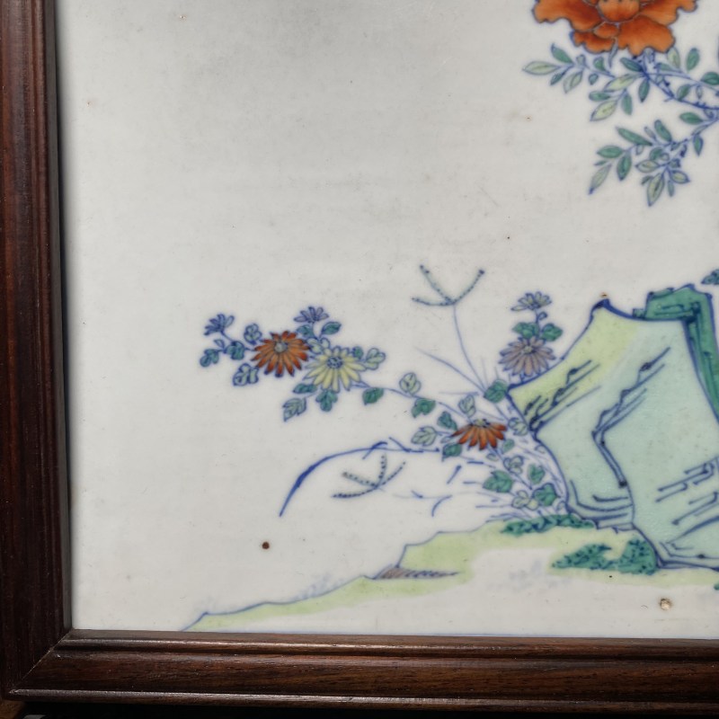 清乾隆 斗彩洞石花卉图插屏 - 图6