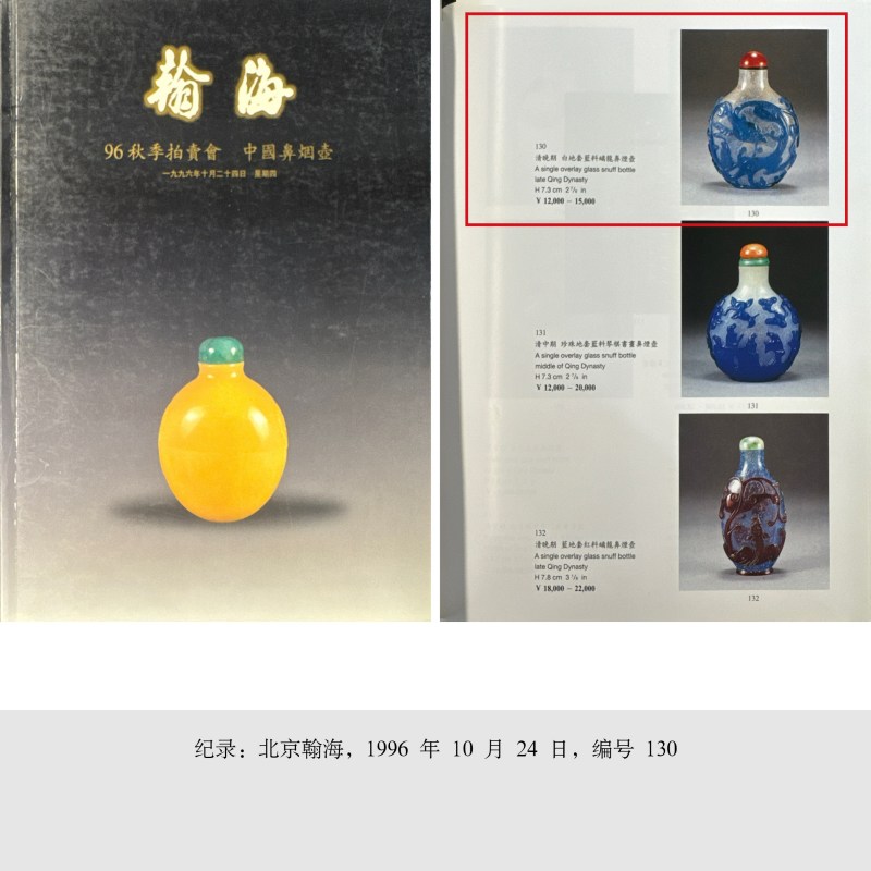 清 套蓝料龙凤呈祥烟壶 - 图3
