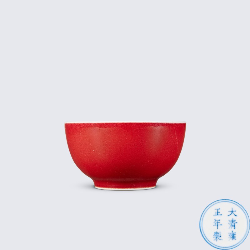 清雍正 霁红釉小茶圆 - 图1