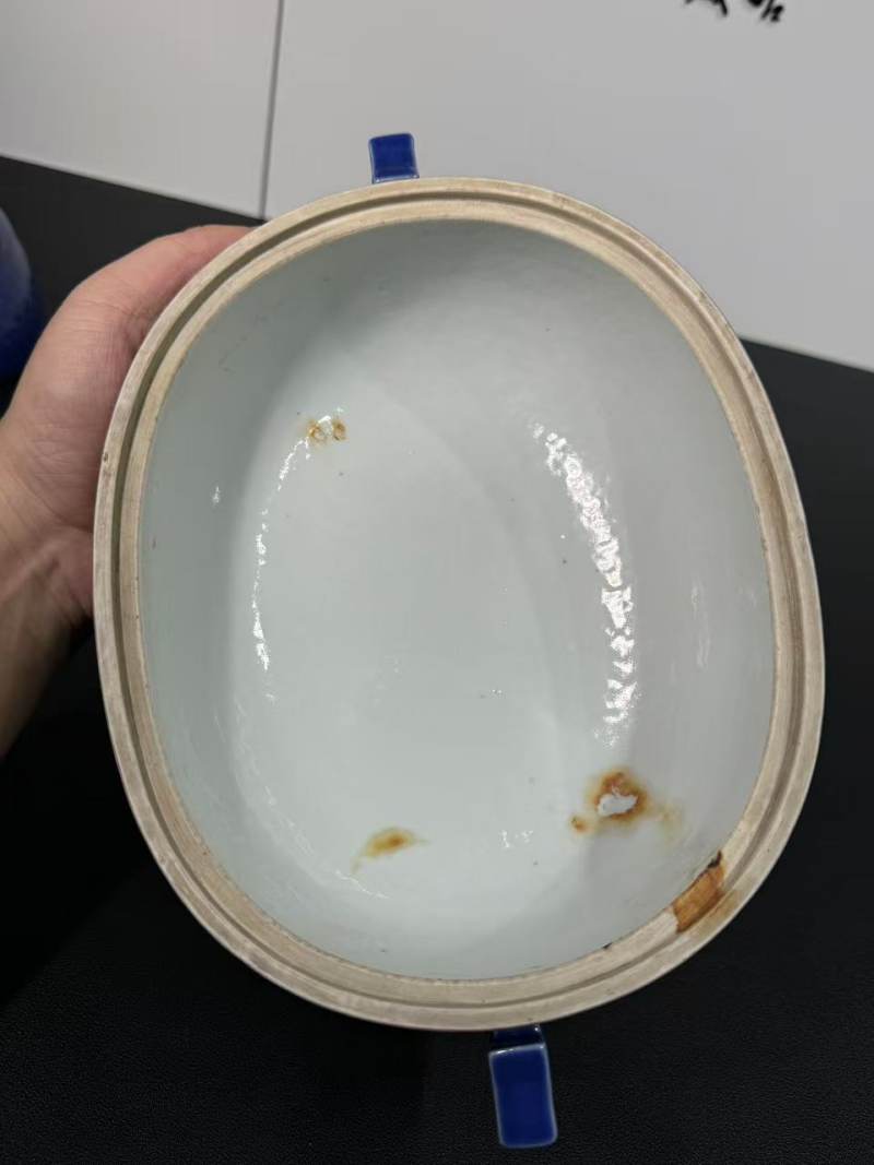 清光绪 霁蓝釉模印螭虎纹簋 - 图12