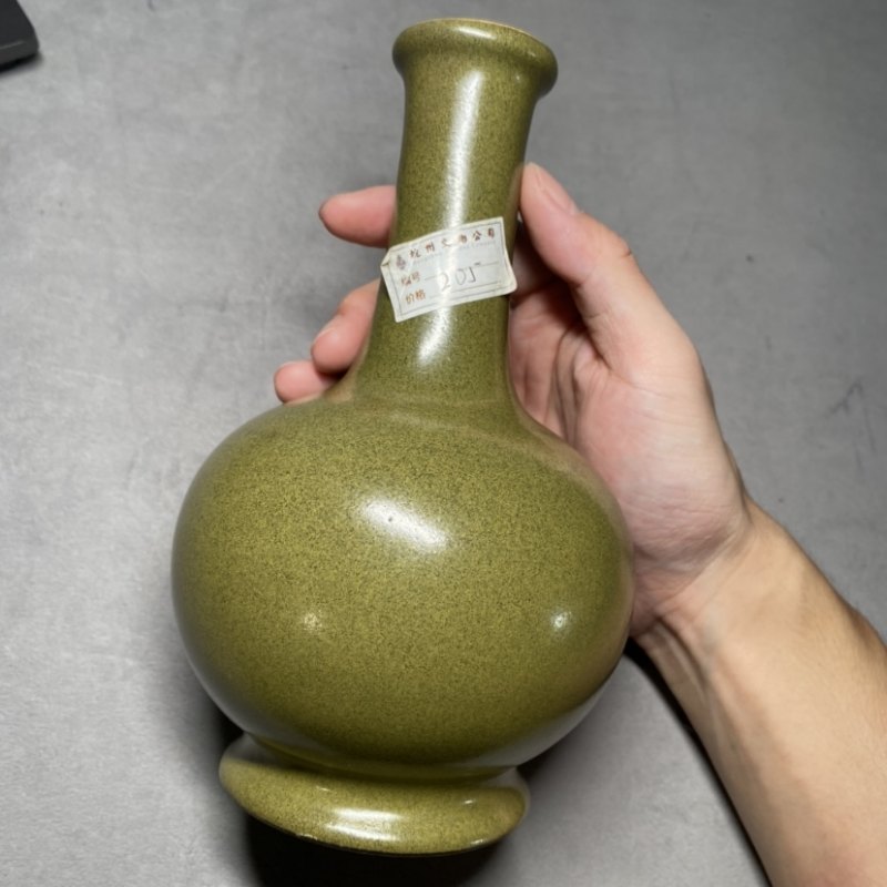 清乾隆 茶叶末釉纸槌瓶 - 图5