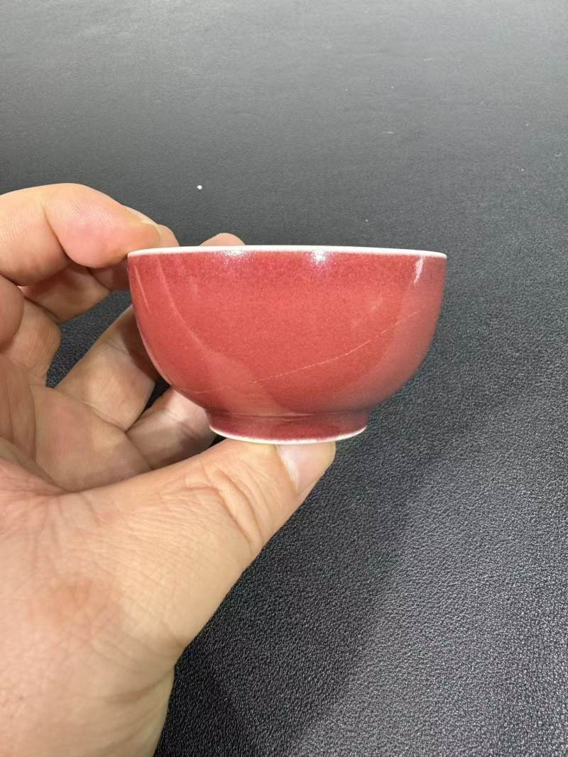 清雍正 霁红釉小茶圆 - 图2