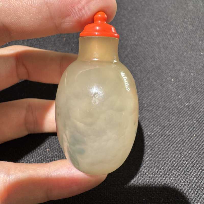清 玛瑙内画鱼纹烟壶 - 图5