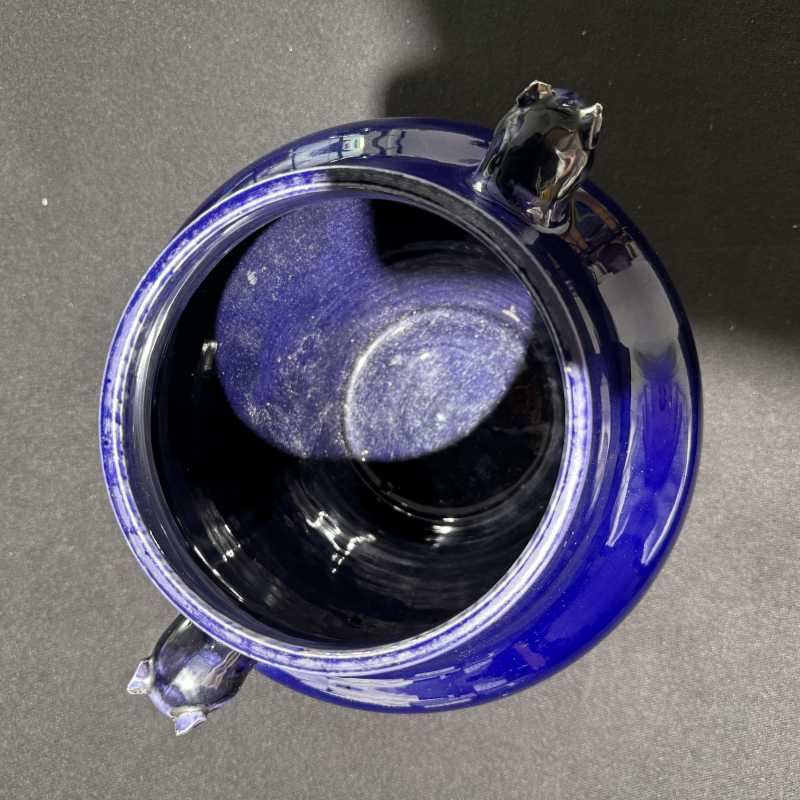 清康熙 茄皮紫釉牺耳尊 - 图5