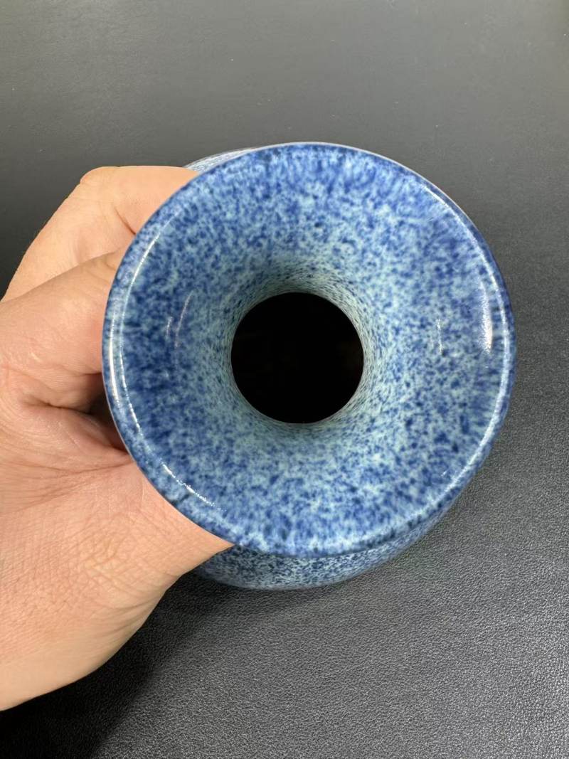 清雍正 青金石釉弦纹瓶 - 图5