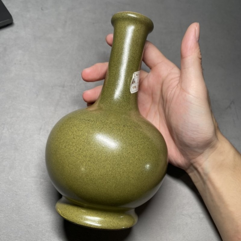 清乾隆 茶叶末釉纸槌瓶 - 图8