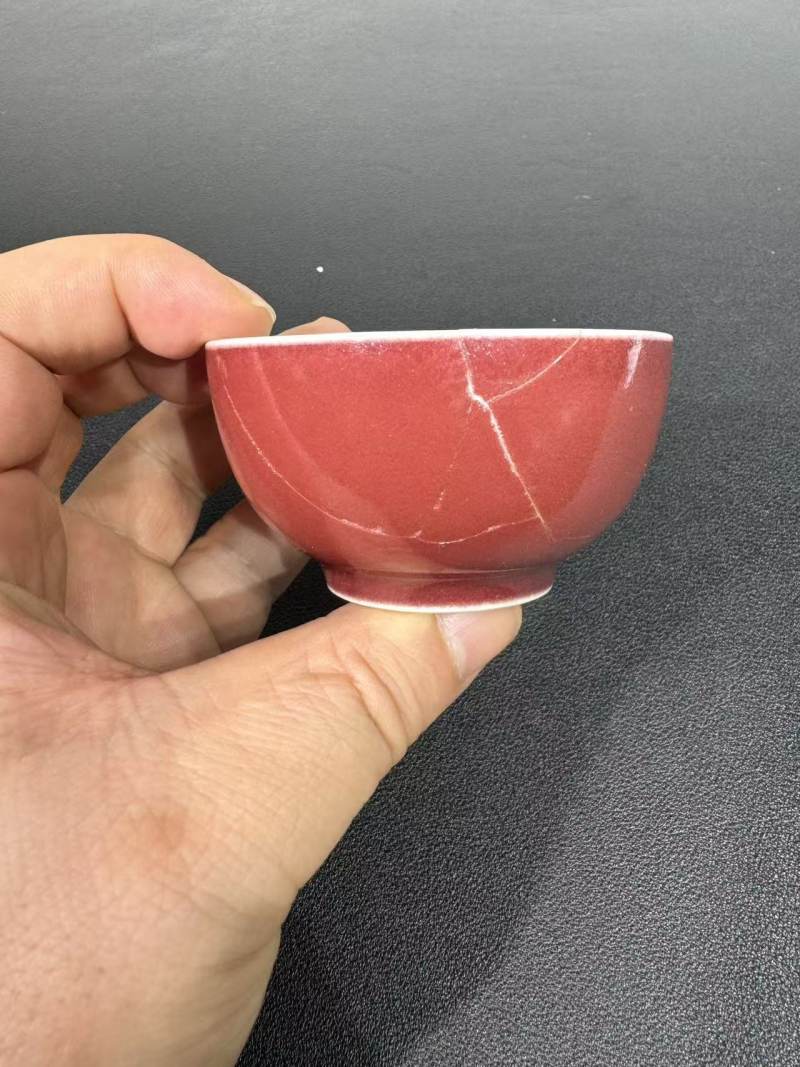 清雍正 霁红釉小茶圆 - 图4
