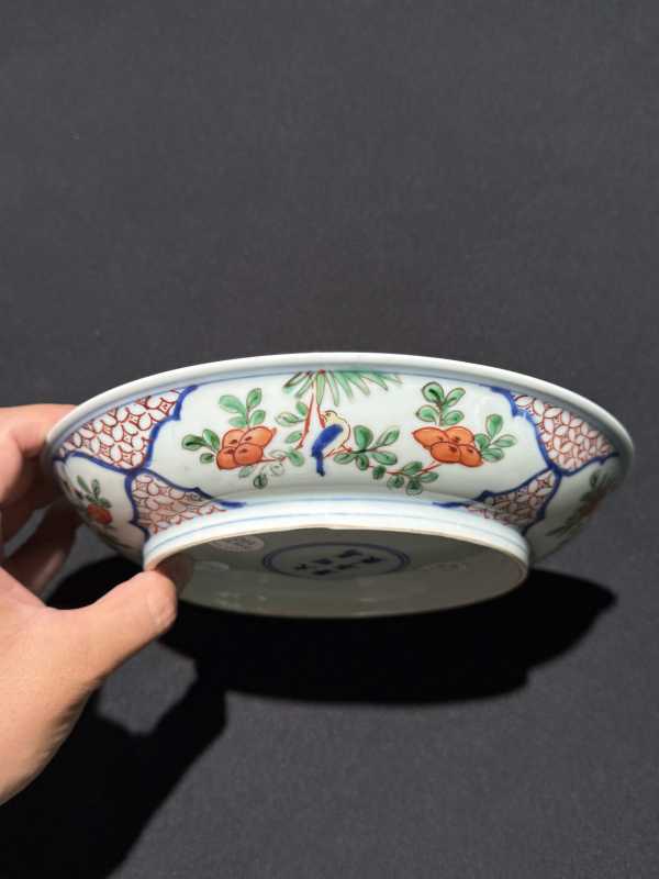 明万历 青花五彩龙凤纹大盘 - 图12