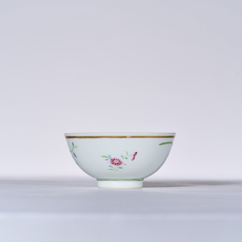 清光绪 粉彩洞石花鸟纹茶圆 - 图3