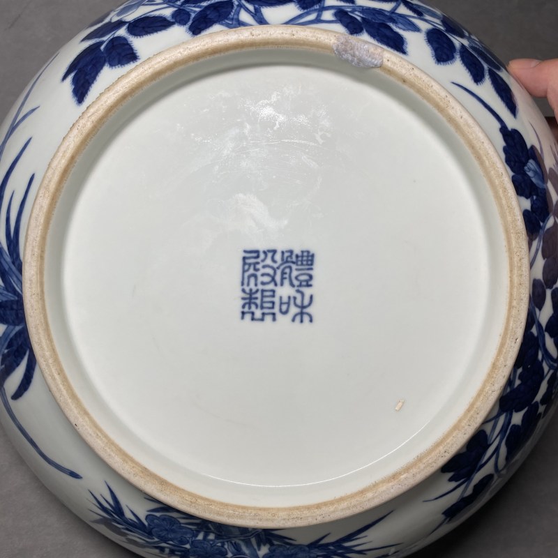 清光绪 青花四季花卉纹大捧盒 - 图8