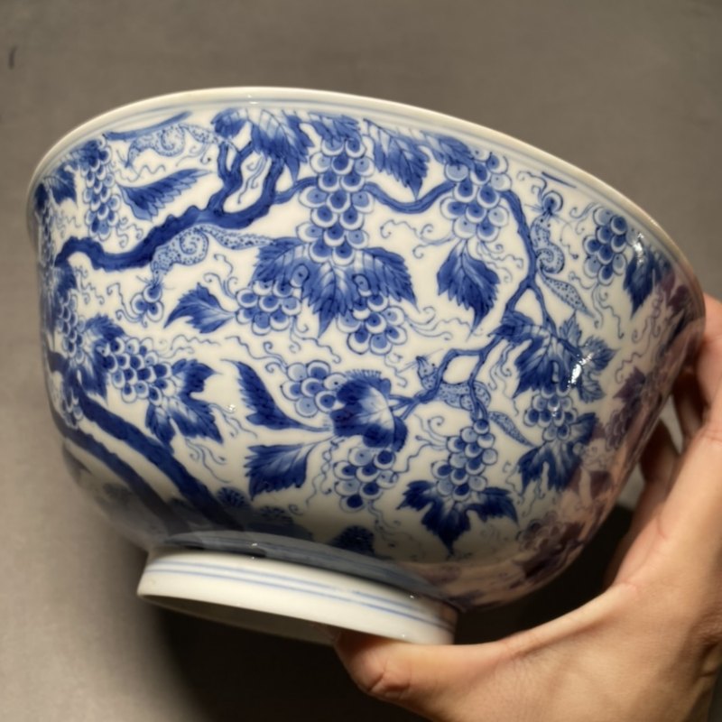清康熙 青花松鼠葡萄纹碗 - 图10