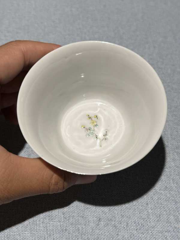 民国 粉彩加珐琅彩十二花神诗文马蹄杯十二只 - 图11