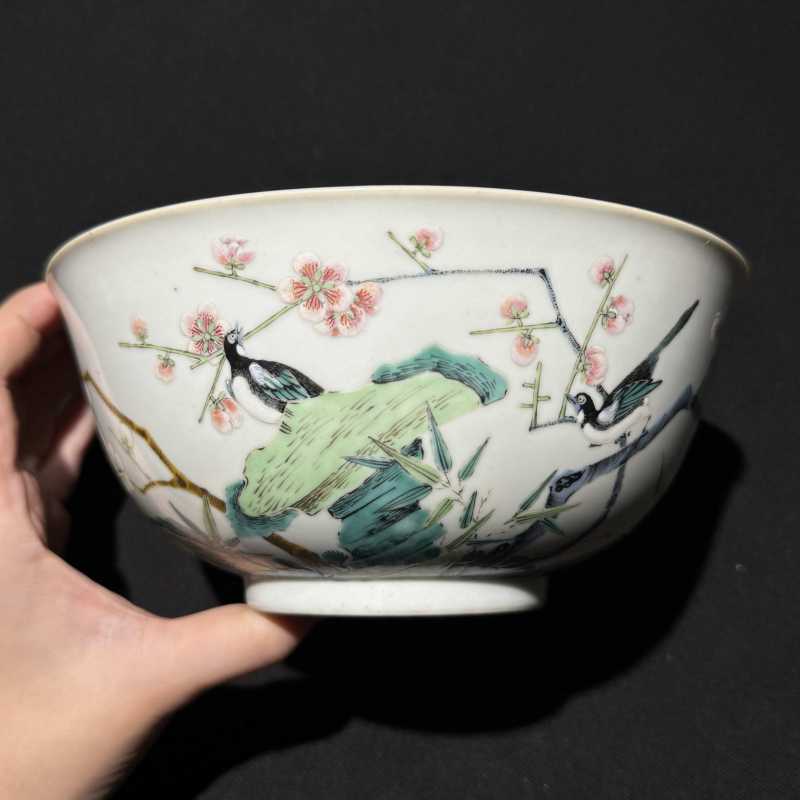 清道光 粉彩喜上眉梢纹碗 - 图5