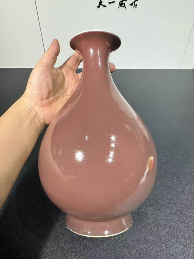 清道光 霁红釉玉壶春瓶 - 图2