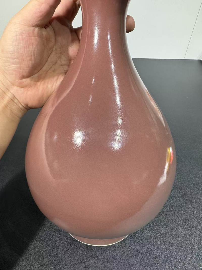 清道光 霁红釉玉壶春瓶 - 图4
