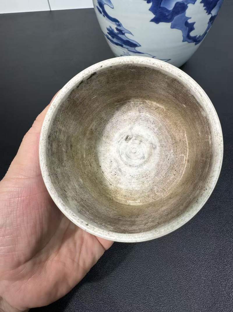 明崇祯 青花开光人物诗文盖罐 - 图9