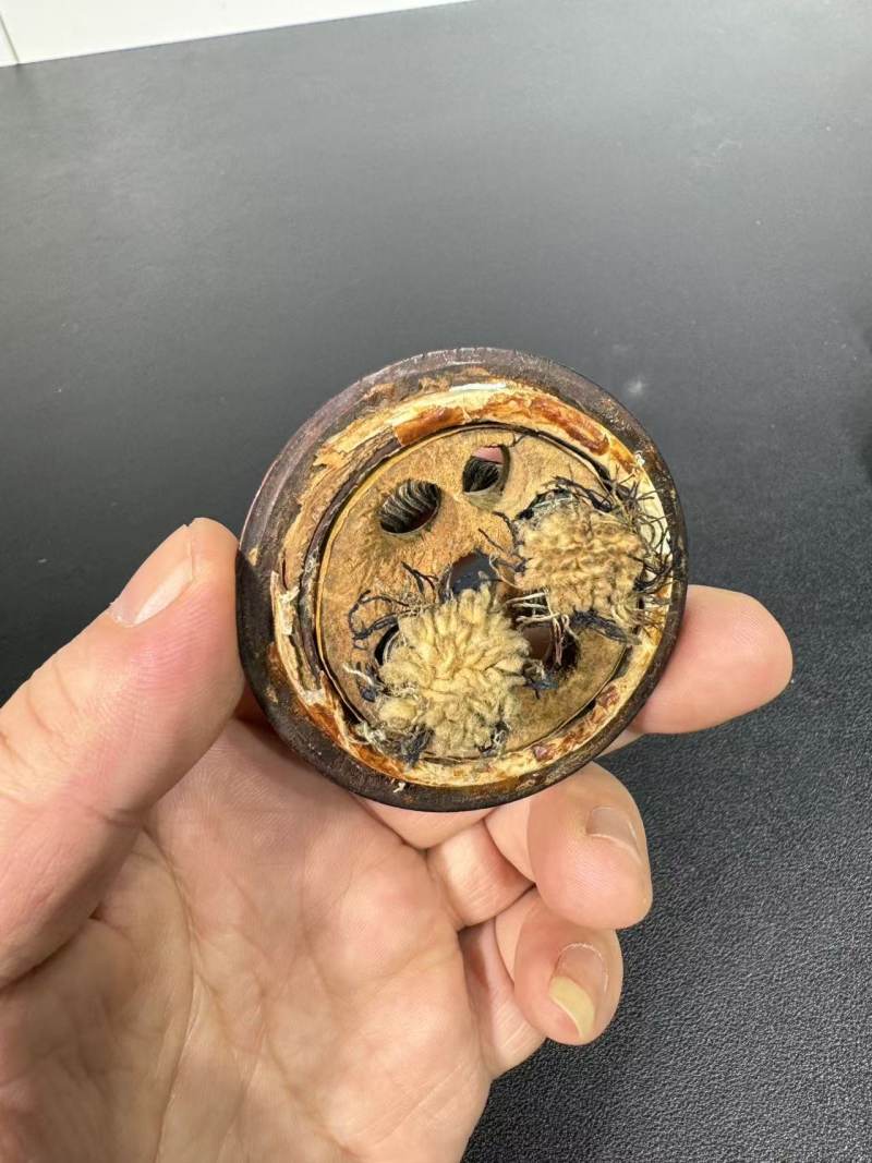 清康熙 孔雀蓝釉鸡心式蝈蝈葫芦 - 图8