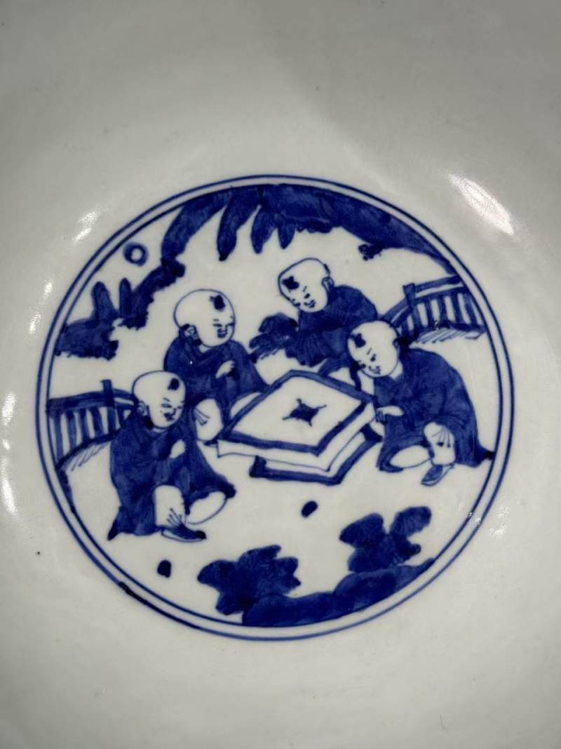 明嘉靖 青花婴戏纹大碗 - 图7