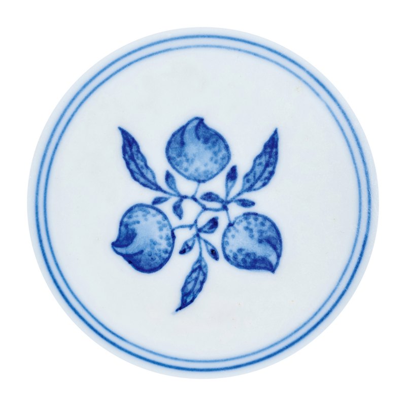 清道光 青花折枝三多纹碗 - 图2