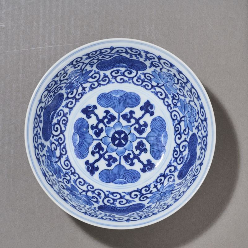 清光绪 内青花外粉彩三多纹碗 - 图7