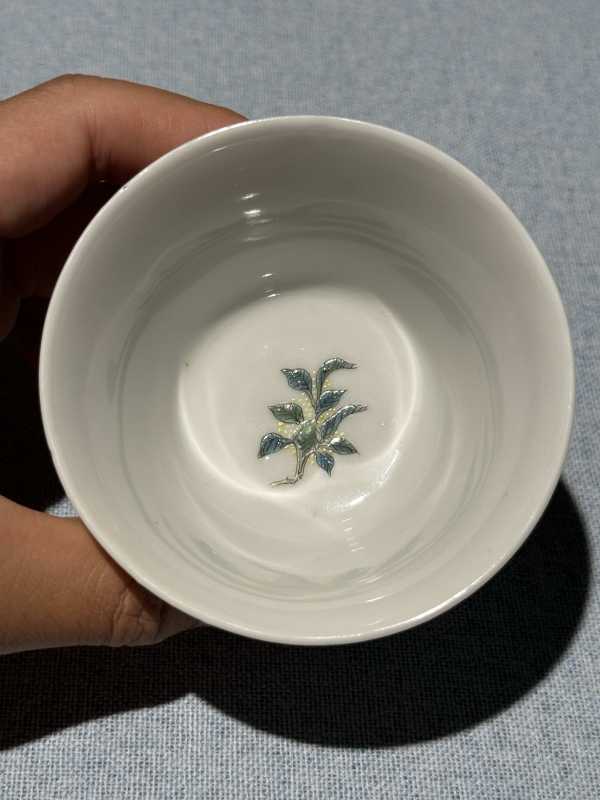 民国 粉彩加珐琅彩十二花神诗文马蹄杯十二只 - 图53
