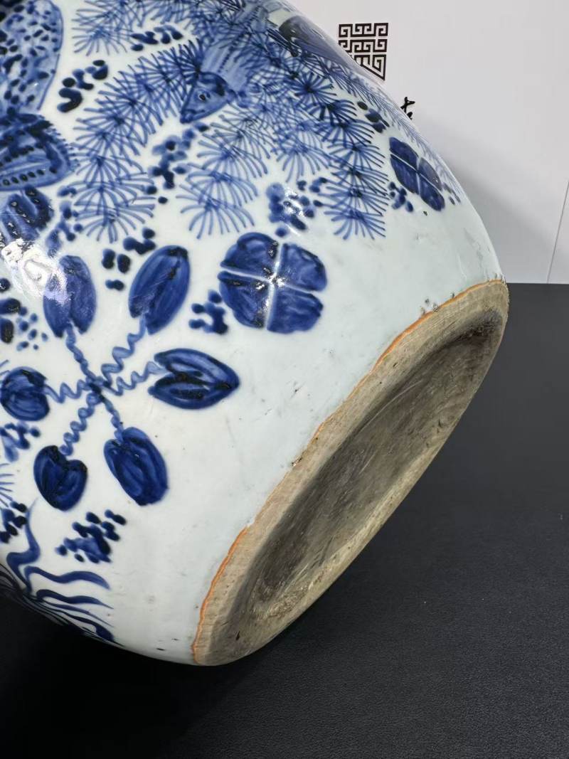 清康熙 青花鱼藻纹大缸 - 图9