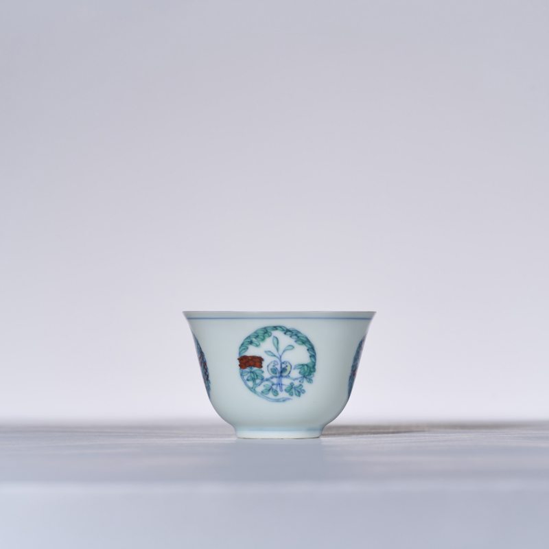清康熙 仿成窑斗彩花鸟纹杯 - 图3