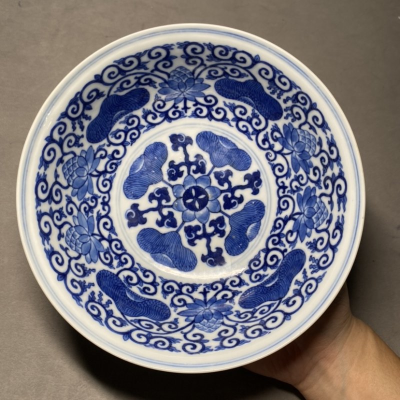 清光绪 内青花外粉彩三多纹碗 - 图8