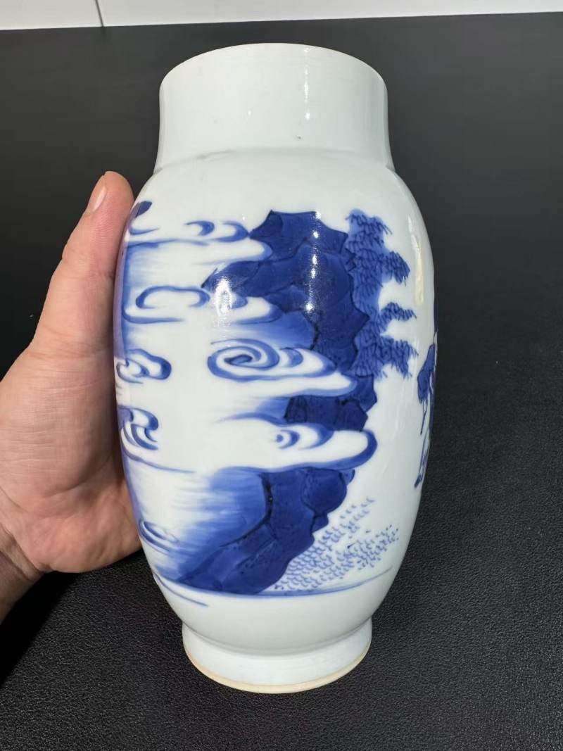 明崇祯 青花婴戏纹莲子罐 - 图5